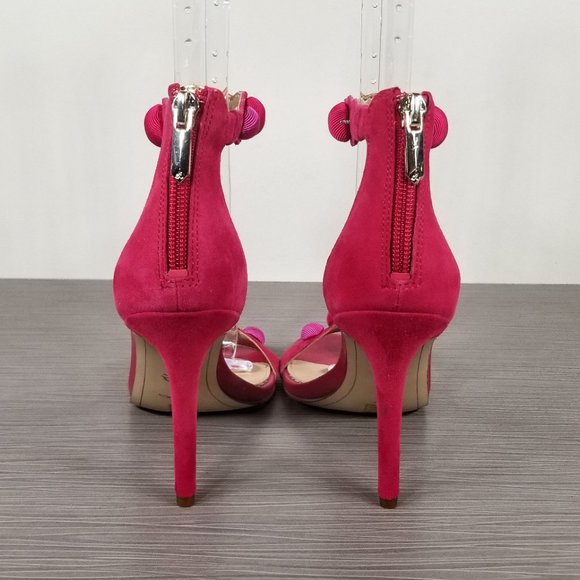 Sam Edelman Addison Pom Pom Heel Pump, Pink Leather, Womens Size 5 M / 35 - Picture 4 of 12